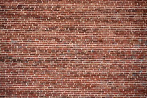 Facade view of old brick wall background Stock-Fotos