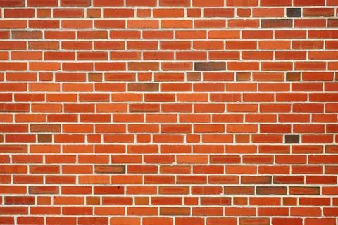 Facade view of old brick wall background Stock Photos