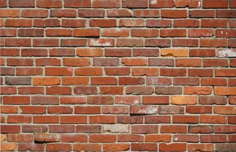 Facade view of old brick wall background Stock Photos