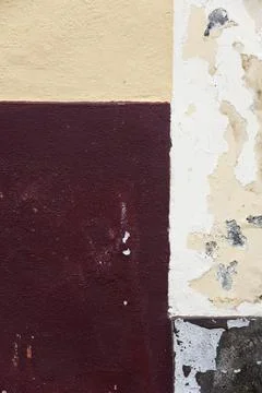 Facade wall with empty red color geometric background Stock Photos