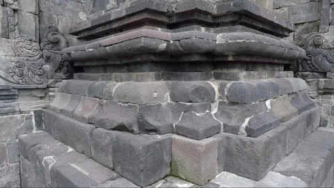 Facade Wall with Pillar, Sewu Main Temple Terrace, Java, Indonesia 库存影片 282460042