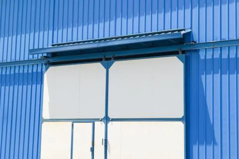 Facade of the warehouse door Stock Photos