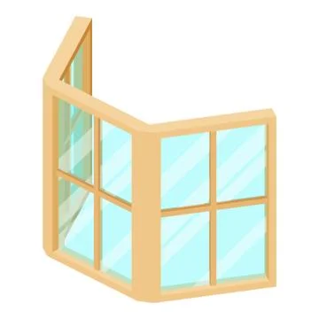 Facade window frame icon, isometric 3d style Illustrazione stock