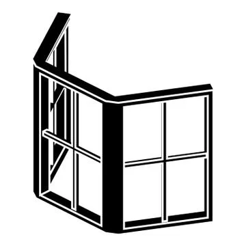 Facade window frame icon, simple black style Stock-Illustration