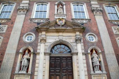 Facade of Worcester Guildhall, England Stock Photos