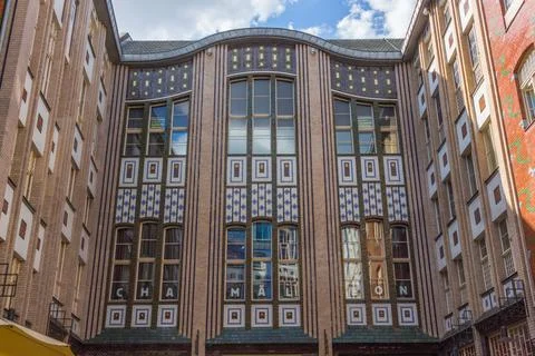 The facades in the Hackesche Höfe courtyard complex in Berlin. Stock Photos