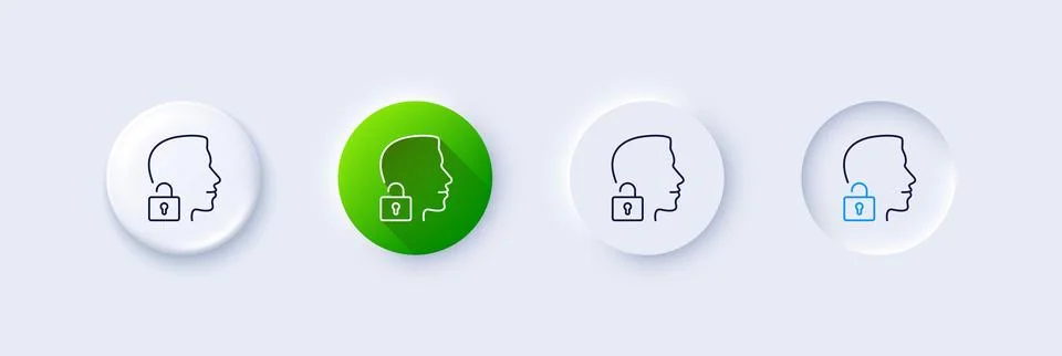 Face accepted line icon. Access granted sign. Line icons. Vector Stock Illustration
