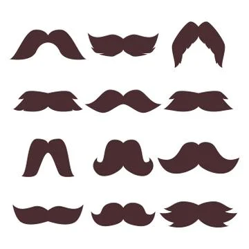 Face accessory party set fun mustache hipster beard character vector Stock Illustration