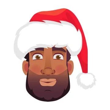 Face of African man in hat Stock Illustration