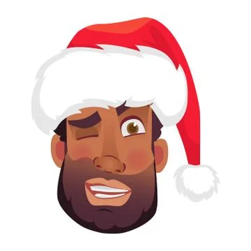 Face of African man in hat Stock Illustration