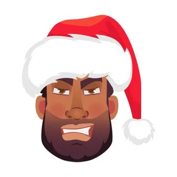 Face of African man in hat Stock Illustration