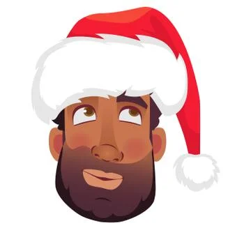 Face of African man in hat Stock Illustration