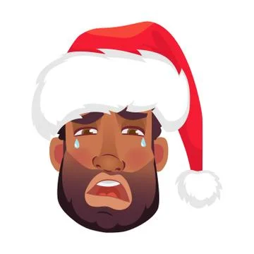 Face of African man in hat Stock Illustration