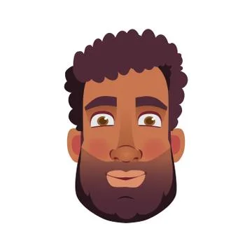 Face of African man Stock Illustration