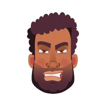Face of African man Stock Illustration