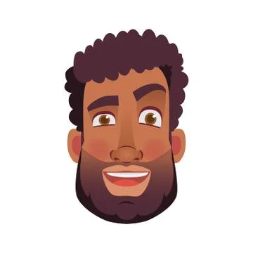 Face of African man Stock Illustration