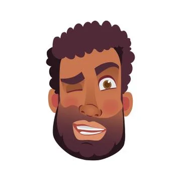 Face of African man Stock Illustration