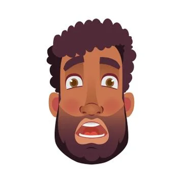 Face of African man Stock Illustration