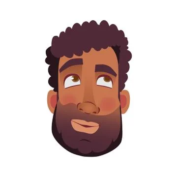 Face of African man Stock Illustration