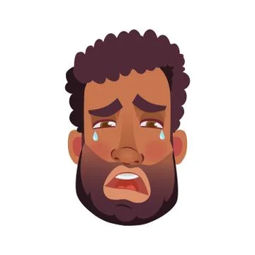 Face of African man Stock Illustration
