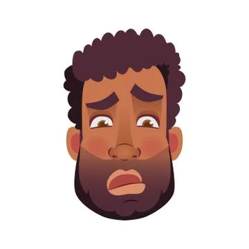 Face of African man Stock Illustration