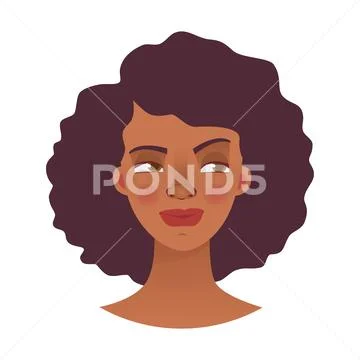 Face of African woman Stock Illustration