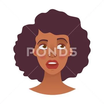 Face of African woman Stock Illustration