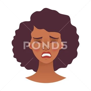 Face of African woman Stock Illustration