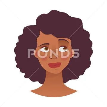 Face of African woman Stock Illustration