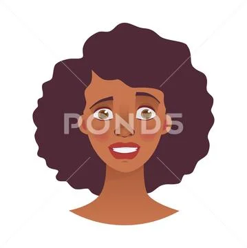 Face of African woman Stock Illustration