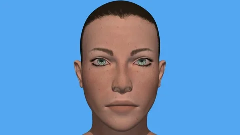 Face aging young to old features transforming . 3d animation render Stock Footage 153846336