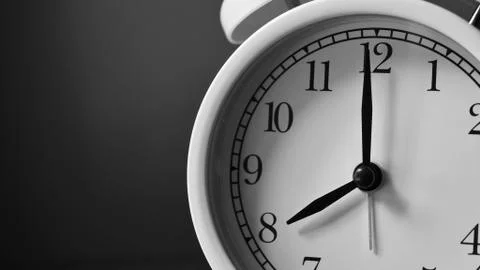 Face of analog clock in black and white Stock Photos