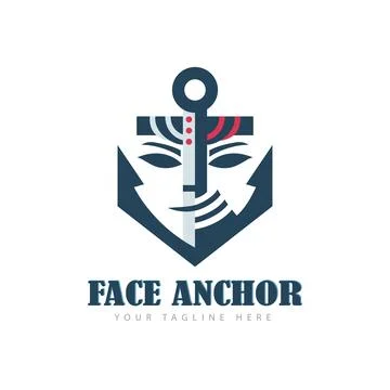 Face Anchor design template logo vintage style for brand company and other Stock-Illustration