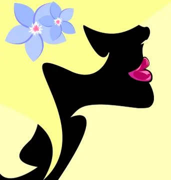 Face and flower Stock Illustration