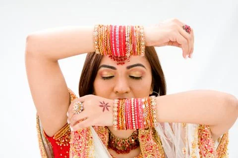 Face and hands Stock Photos