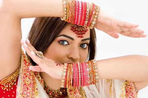 Face and hands Stock Photos
