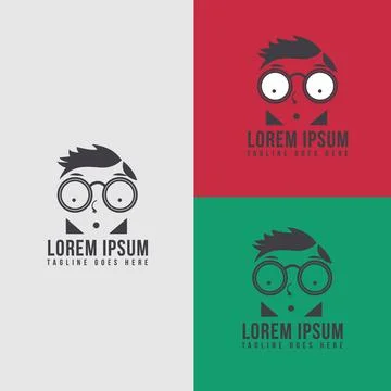 Face ang sunglass nerd geeks logo design vector template illustrations イラスト素材