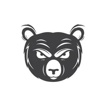 Face angry black bear logo design vector graphic symbol icon sign illustrat.. Illustrazione stock