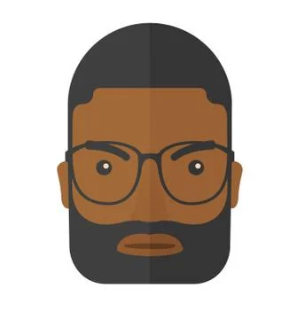 Face of angry black guy Stock Illustration