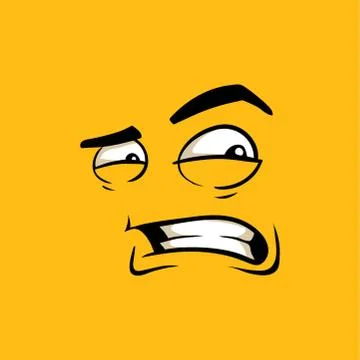 Face with angry face expression cartoon vector emoji Stock Illustration