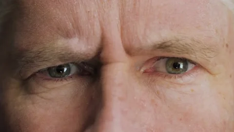 Face of angry or annoyed elderly middle aged man frowning at camera. Stock Footage 144752291