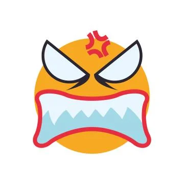 Face angry sphere expression cartoon icon. Vector graphic Illustrazione stock