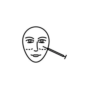 Face antiaging botox icon. Element of beauty and anti aging icon for mobile Ilustração Stock