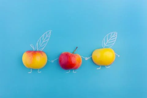 Face on an apples Stock Photos