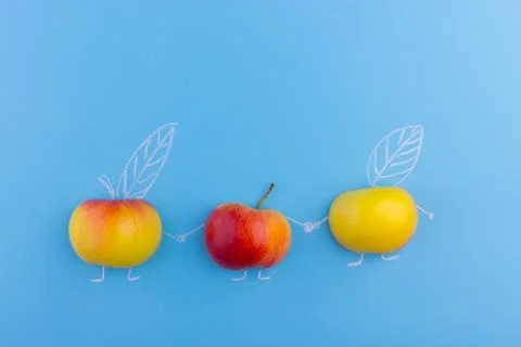 Face on an apples Stock Photos