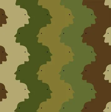 Face Army Pattern seamless. face Military Background. faces Military ornament Stock Illustration