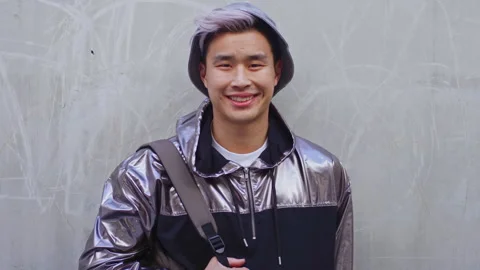 Face, Asian man and student with smile outdoor for education, scholarship and Stock Footage 334699344