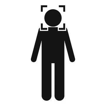 Face authentication icon, simple style Stock Illustration