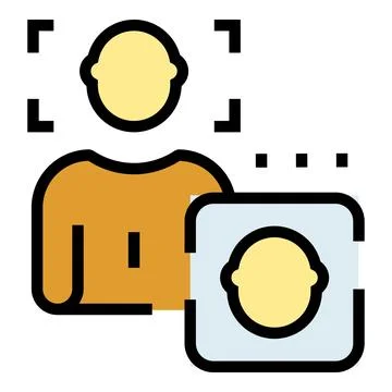 Face authorization icon vector flat Illustrazione stock