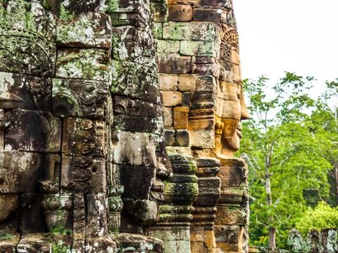 The face of Bayon Foto stock